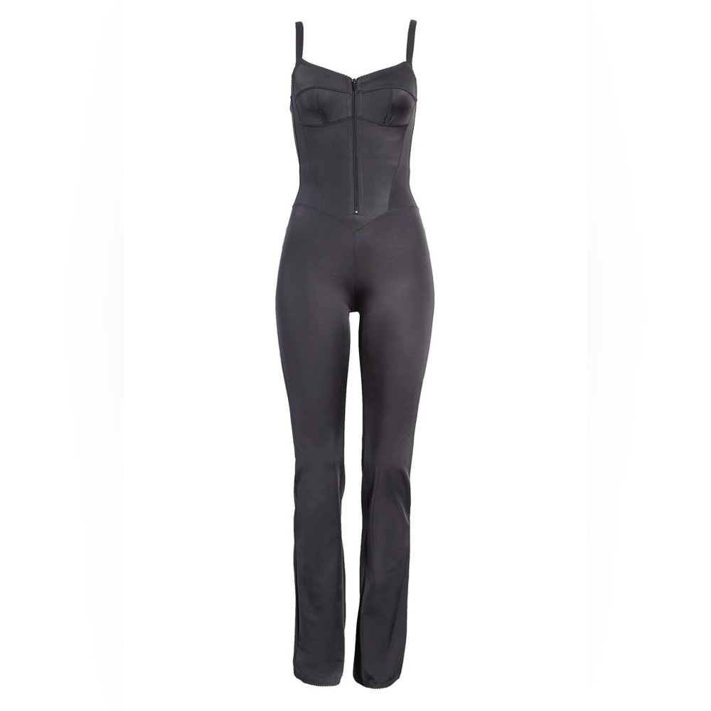 SKIMS Black Sculpting Jumpsuit with Front Zip